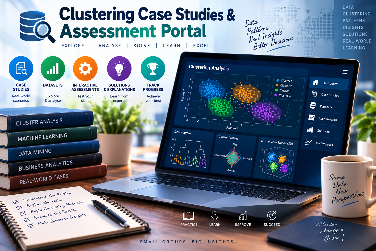 Clustering Case Studies & Assessment Portal